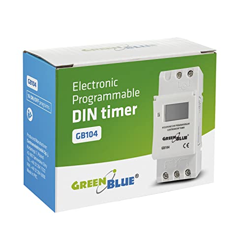 GreenBlue GB104 - Programador eléctrico Digital Diario semanal Tipo Carril DIN 16A 250V 240 programas (1)