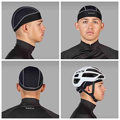 GripGrab UPF 50+ Lightweight UV-Protection Under Helmet Skull-Cap Summer Bicycle Hat Road MTB Gravel Bike Headwear, Negro, Talla única