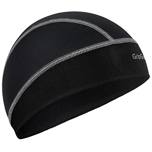 GripGrab UPF 50+ Lightweight UV-Protection Under Helmet Skull-Cap Summer Bicycle Hat Road MTB Gravel Bike Headwear, Negro, Talla única