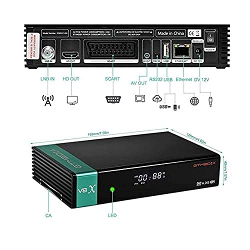 Gtemediav8x HD DVB-S/S2/S2X FTA Receptor de satélite Digital. Firmware de fabrica. decodificador de satélite Integrado de 2.4 G WiFi