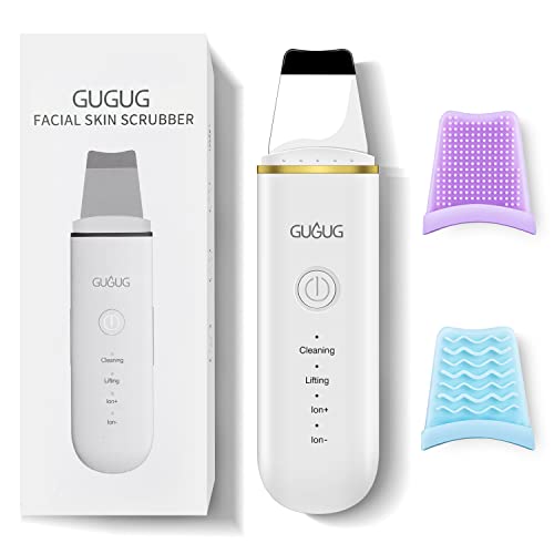 GUGUG Peeling Ultrasónico Facial, Skin Scrubber, Limpiador Facial, Exfoliación de Cara 4 Modos para Limpiar los Poros y Cuidar la Piel, USB Recargable, Dispositivo de Belleza
