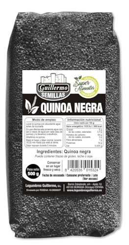 Guillermo | Quinoa negra - Paquete 500 g. | Contiene litio, que ayuda a regular el estrés | Propiedades antioxidantes que reducen las inflamaciones del estómago