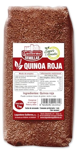 Guillermo | Quinoa roja - Paquete 1 kg. | Variedad con menos grasas y más carbohidratos | Recomendada para deportistas