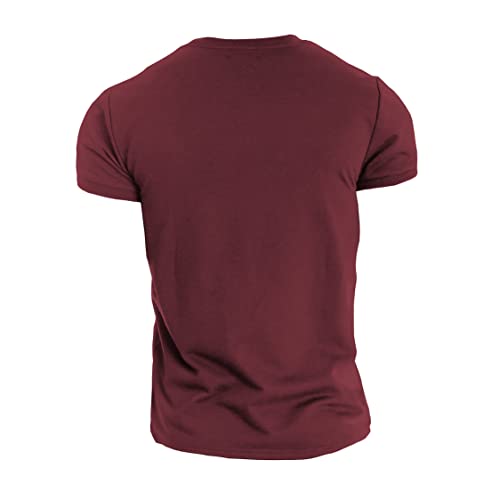 GYMTIER Camiseta de culturismo para hombre, nunca dejes de crecer, camiseta de entrenamiento de gimnasio, color granate, talla XL, rojo (Maroon), XL