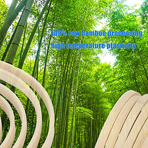 GZjiyu 10 Pcs Aro Madera, Bambú Aros para Atrapasueños para Manualidades, Decoración de Corona de Boda y Manualidades para Colgar en la Pared (10 Tamaños)