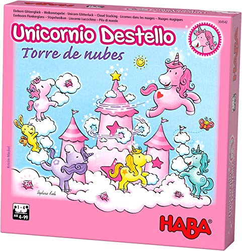 Haba- Juego de mesa, Unicornio Destello - Torre de Nubes, Multicolor (Habermass H304542) , color/modelo surtido