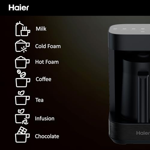 Haier Multi-Bebidas Calientes & Espumador, Programas Múltiples para Café, Chocolate Caliente, Té e Infusiones [I-Master Series 5]