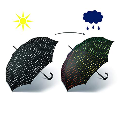 Happy Rain Long AC Waterreactive 41100 - Paraguas automático con cambio de color en caso de humedad