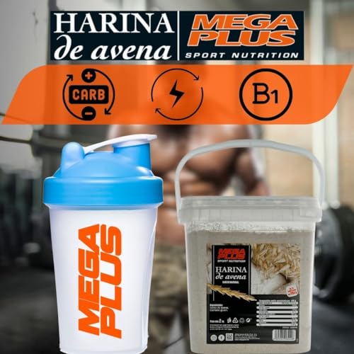 Harina de Avena Mega Plus 2kg: Energia Sostenida y Nutricion Completa para Deportistas con Carbohidratos, Proteínas y Vitaminas Esenciales, Sin Azucar Añadido, 6 Sabores (Brownie)