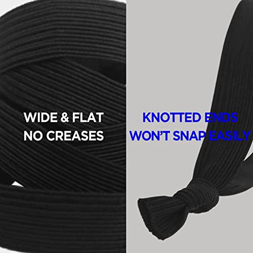 HAVHAF Lazos anudados para el cabello para hombres para hombres (ancho, negro), Sin daños Rotura de pliegues Corbata para el cabello para hombres con cabello largo, para bollos 5 Unidad (Paquete de 1)