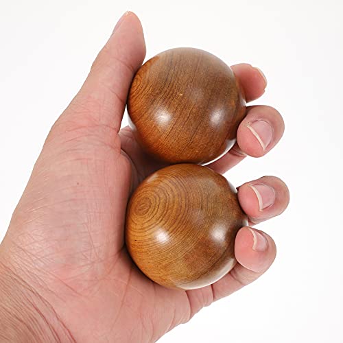 HEALLILY 2 bolas Qi Gong de madera, bolas de meditación, bolas de masaje, bolas de masaje, bolas de masaje de mano, bolas de salud china, bolas de ejercicio para relajación, terapia de mano