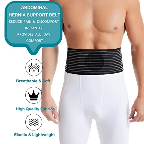HEERTEEAJ Hernia umbilical para hombres y mujeres – Soporte abdominal con almohadillas de compresión – Ayuda para la cintura y el abdomen durante operaciones, posparto y hernias umbilicales