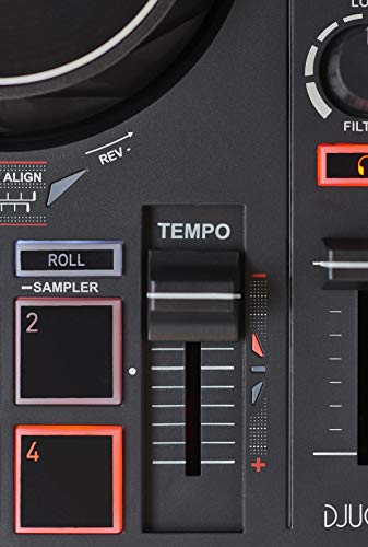 Hercules DJControl Inpulse 200 — Controlador de DJ, 2 pistas con 8 pads y tarjeta de sonido