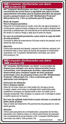HG Limpiador Abrillantador uso Diario, Restaurador Concentrado para Limpiar Suelos de Madera con Fragancia Fresca - 1 litro (467100130)