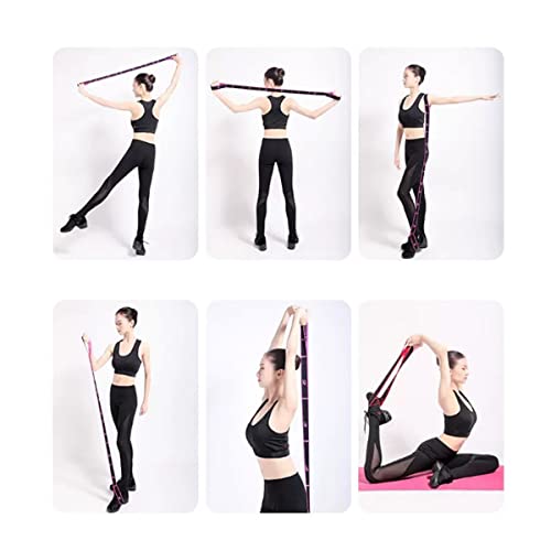 Hibisaws 2 correas de yoga con 8 trabillas, correa de yoga, 300 x 3,8 cm, lavable, fácil de llevar y de alta elasticidad, ideal para yoga caliente (2 unidades), morado