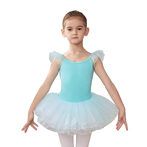 HIPPOSEUS Niña Maillot de Danza Tutú Vestido de Ballet Gimnasia Leotardo Body Clásico para Niñas Body Traje de Baile,Y04-Verde,10-11 Años