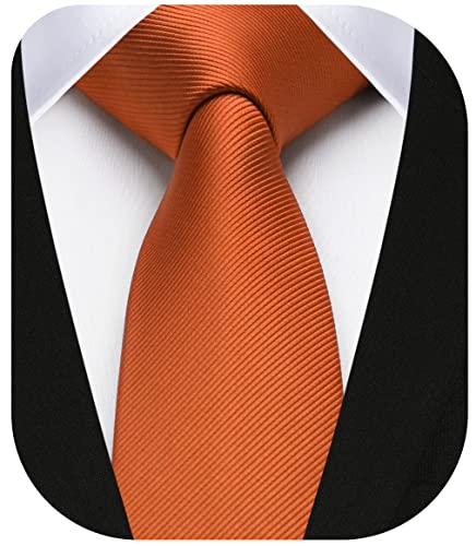 HISDERN Corbatas para hombre Corbatas delgadas de color naranja sólido para hombres Corbata de boda Corbata formal clásica de negocios para hombres 6 cm