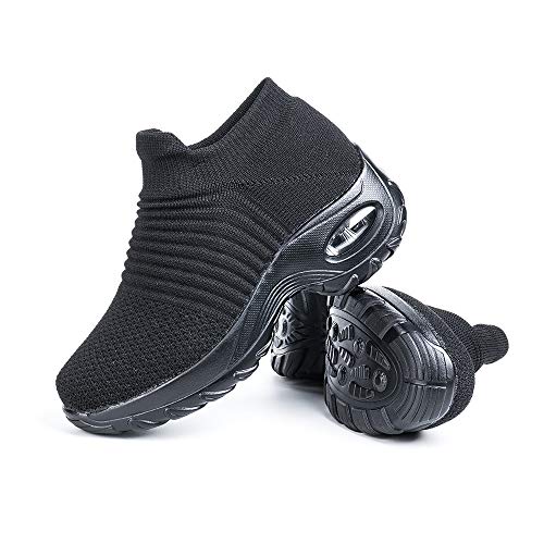 Hitmars Zapatillas Deportivas de Mujer Zapatos Running Fitness Outdoor Sneaker Casual Mesh Transpirable Comodas Calzado NegroNegro 2 Talla 38