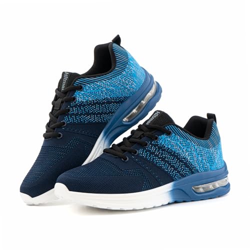 Hitmars Zapatillas Deportivas Hombre Mujer Zapatillas de Running Ligero Transpirables Zapatos para Correr Fitness Casual Sneakers Azul EU 43