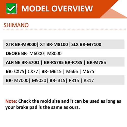 HNOOM 2 Pares Pastillas de Freno para Shimano Deore XT XTR SLX G01A G02A G02S G03S (Pastillas de Freno Bicicleta de Cerámica)(Naranja)