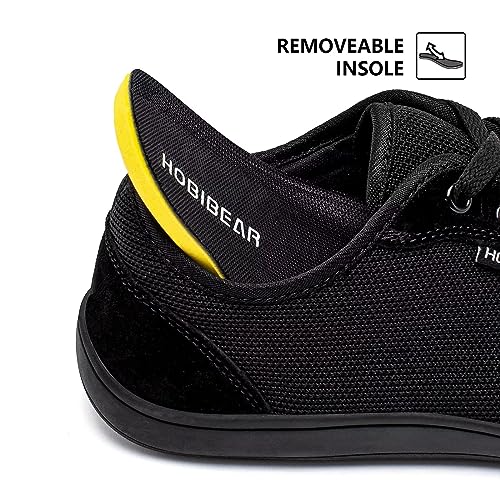 HOBIBEAR Unisex Minimalistas Zapatillas Hombre Mujer Descalzos Zapatos(Negro, EU 40)