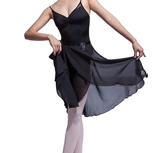 Hoerev Adulto Envoltura Envuelta Falda de Ballet Danza de Ballet Dancewear,Negro,S