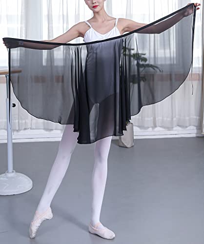 Hoerev Adulto Envoltura Envuelta Falda de Ballet Danza de Ballet Dancewear,Negro,XS