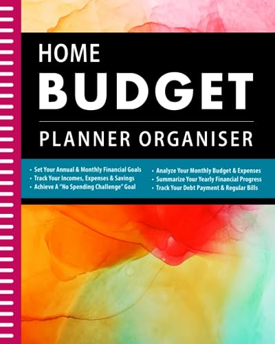 Home Budget Planner Organiser: Undated Budgeting Workbook With Paycheck Bill, Savings And Debt Trackers.