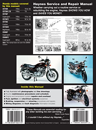Honda CB750 & CB900 Dohc Fours (78 - 84): Cb750 and Cb900 Dohc Fours 1978 to 1984 (Owners Workshop Manual)