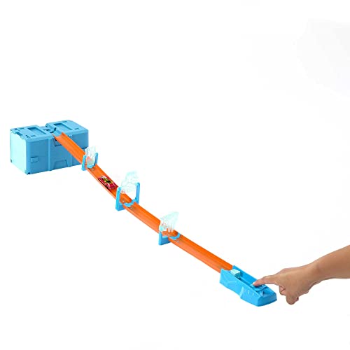 Hot Wheels Track Builder Pack Choque de hielo Pista para coches de juguete, incluye 1 vehículo, +6 años (Mattel HKX40)