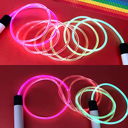 HotHome Cuerda de saltar con luz LED para niños accesorios deportivos longitud ajustable multicolor resistente cuerda de saltar entrenamiento para niños niñas y adultos accesorio de fitness (rosa)