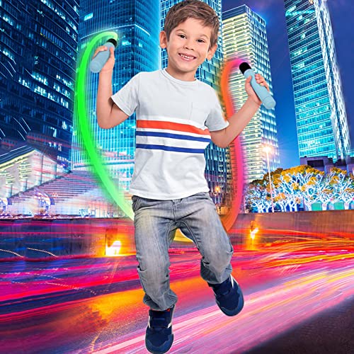 HotHome Cuerda de saltar con luz LED para niños accesorios deportivos longitud ajustable multicolor resistente cuerda de saltar entrenamiento para niños niñas y adultos accesorio de fitness (rosa)