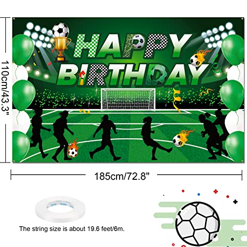 HOWAF Telón de Fondo de Fiesta de Cumpleaños Fútbol Cumpleaños Pancarta para Niños Cumpleaños Decoración de Fútbol Fondo de Foto de Campo de Fútbol Decoración de Cumpleaños Cabina de Foto Fondo