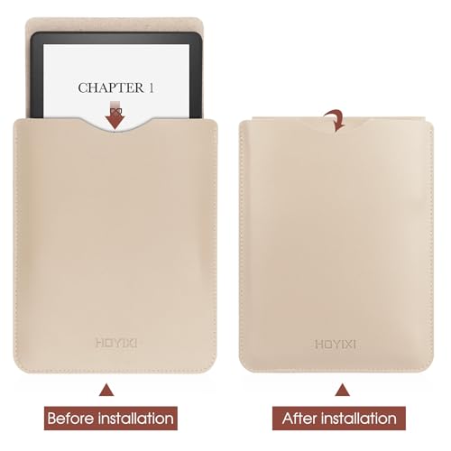 HoYiXi Funda Universal para Kindle/Kobo/Voyaga/Lenovo/Pocketbook/Sony/Tolino E-Book de 6 Pulgadas E-Reader Funda de Cuero Ligero Bolsa para Ebook de 6 Pulgadas - Blanco
