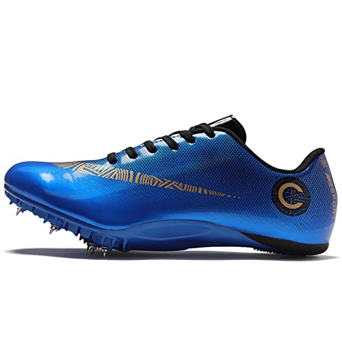 Hozuumo Zapatillas De Atletismo con Clavos, Zapatillas De Pista Y Campo para Hombre, Zapatillas para Carreras De Velocidad,Azul 40