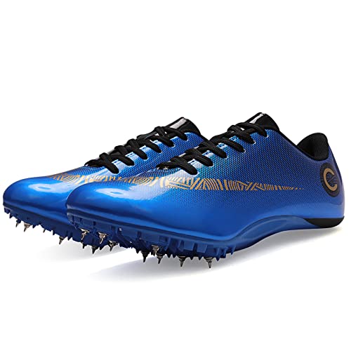Hozuumo Zapatillas De Atletismo con Clavos, Zapatillas De Pista Y Campo para Hombre, Zapatillas para Carreras De Velocidad,Azul 40
