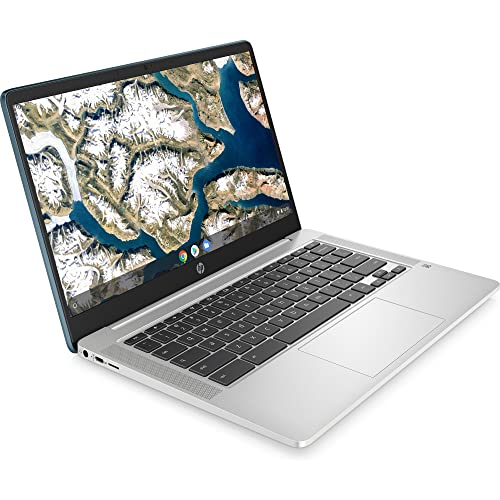 HP Chromebook 14a-na0025ns - Ordenador portátil de 14" Full HD (Intel Celeron N4120, 8GB RAM, 128GB eMMC, Intel UHD Graphics 600, ChromeOS) Plata - Teclado QWERTY Español