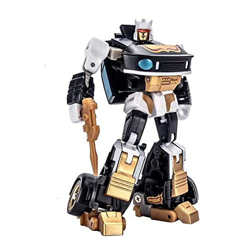 HQSGdmn Juguetes transformadores, Serie G1 Pocket War Third Party Robot De Deformación Pequeña H-2G Black Gold Jazz Dancer Personaje De Acción Modelo Toy-Height 8cm