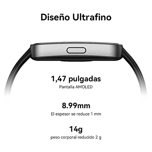 HUAWEI Band 8 Smart Watch, Diseño fino, Seguimiento Preciso del Sueño, Batería de 14 días, Compatible con Android e iOS, para Salud y Bienestar,Versión Española, Negro
