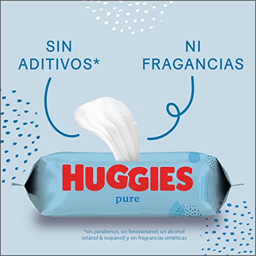 Huggies Toallitas pure para Bebé, 99% agua, 1008 toallitas (18 packs de 56 toallitas)