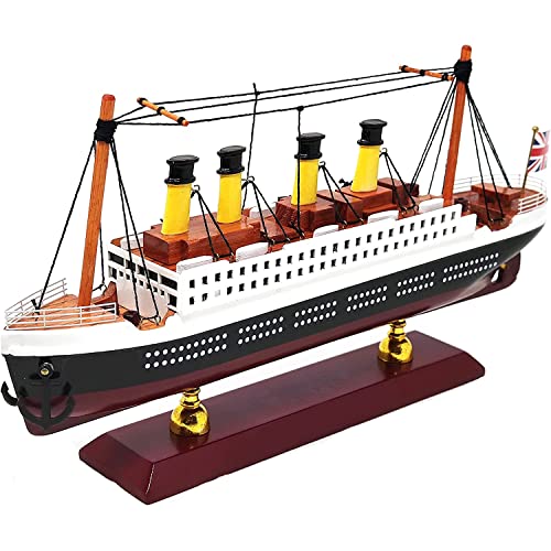 Humpie Maqueta de madera de nogal, barco, crucero Titanic 1912, decoración para el hogar, 30 cm de largo.