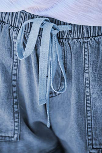 HVEPUO Pantalon Vaquero Corto para Mujer y Chica Joven, Peto, Shorts, Jeans para Niñas, Azul M