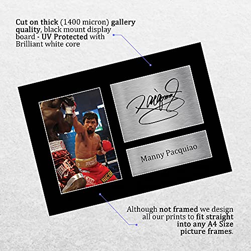 HWC Trading Manny Pacquiao A4 Sin Marco Regalo De Visualización De Fotos De Impresión De Imagen Impresa Autógrafo Firmado Por Los Fanáticos Del Boxeo