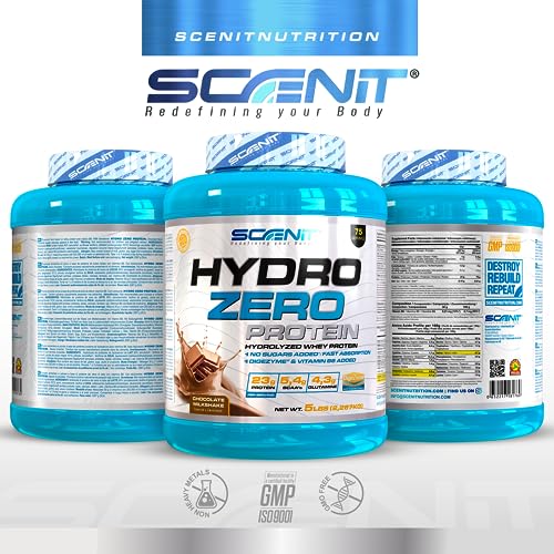 Hydro Zero Protein - hidrolizada - whey protein, para el desarrollo muscular - Proteinas con aminoácidos - whey isolate - 2,27 kg (Chocolate)