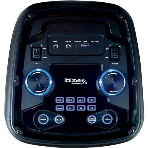 Ibiza - FREESOUND400 - Altavoz portátil a Pilas con Bluetooth, USB, SD y AUX-IN con Leds ambientales - 400W - Negro