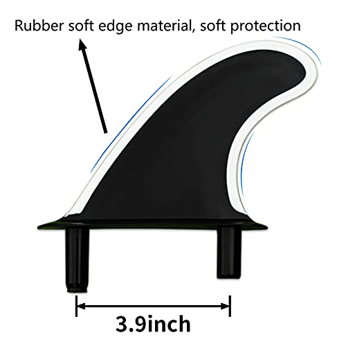 iBOARD Aletas de tabla de surf de espuma suave para tabla de surf | 3 aletas + 6 pernos + 1 llave de herramienta | lado blanco negro
