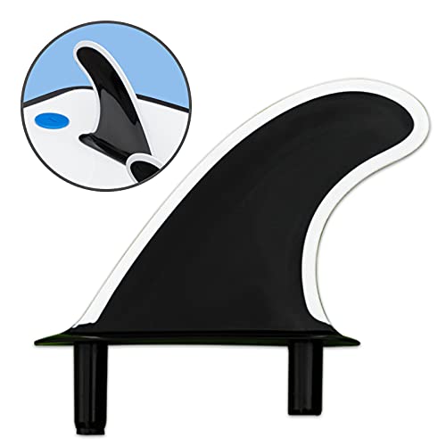 iBOARD Aletas de tabla de surf de espuma suave para tabla de surf | 3 aletas + 6 pernos + 1 llave de herramienta | lado blanco negro
