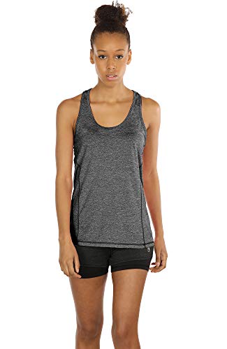 icyzone - Camiseta deportiva de tirantes con espalda estilo nadadora para mujer, para yoga, correr, fitness, camiseta multifunción, 3 unidades, XXXL