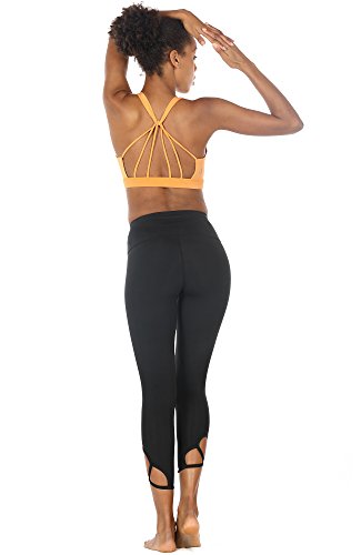 icyzone Sujetador Deportivo Yoga Diseño de Tirantes Cruzados en la Espalda Ejercicio Fitness Ropa Interior para Mujer (S, Banana)