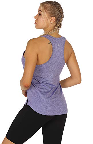 icyzone - Top deportivo para mujer, espalda cruzada, camiseta para fitness, hacer deporte, correr, hacer yoga, ir al gimnasio, 3 unidades, XXL